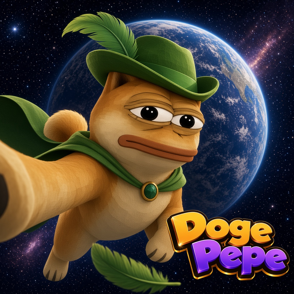 Doge Pepe rides a rocket upward
